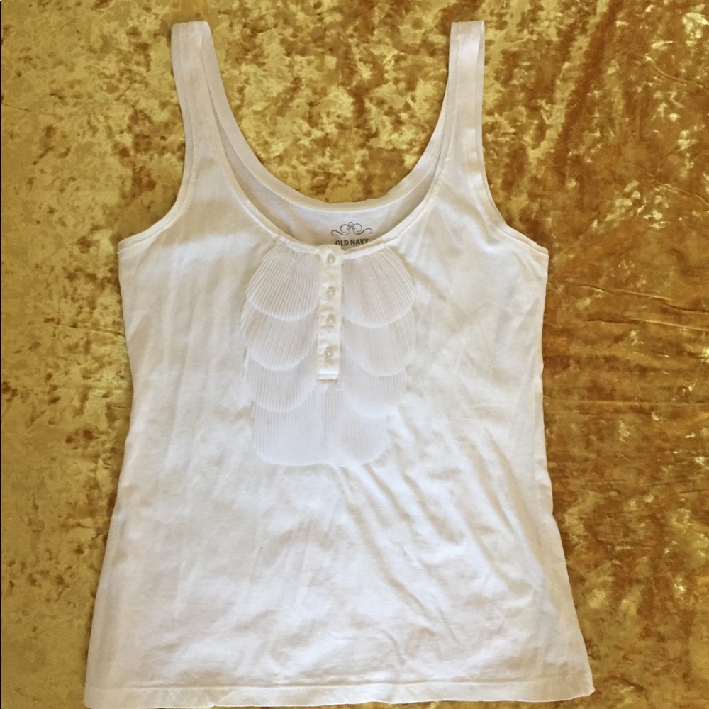 Old Navy Sz Medium White Embellished Tank Top-NWOT